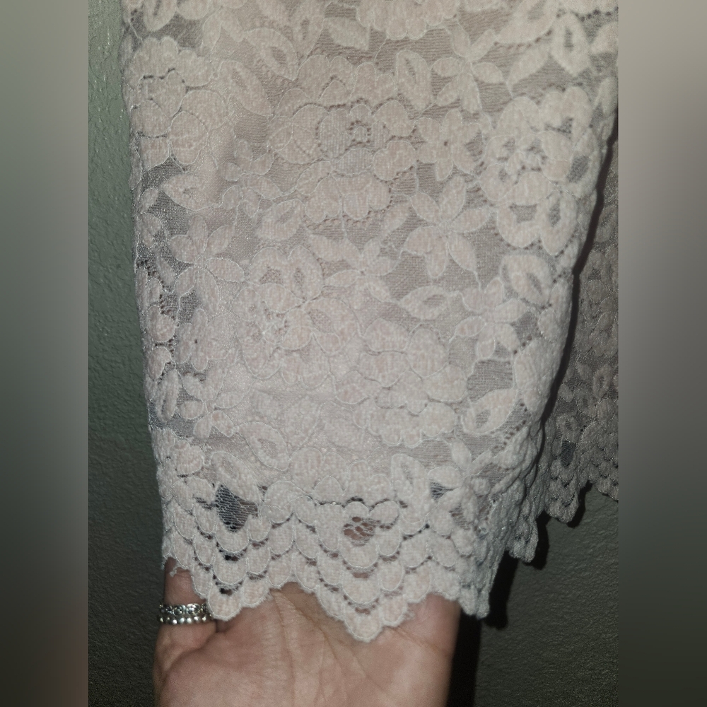 🩷EUC Teddi🧸 Rose🌹 " Lacy🌸 Keyhole Detail Lined Lace Top" Light Pink🩷 Sz XXL - Picture 12 of 12